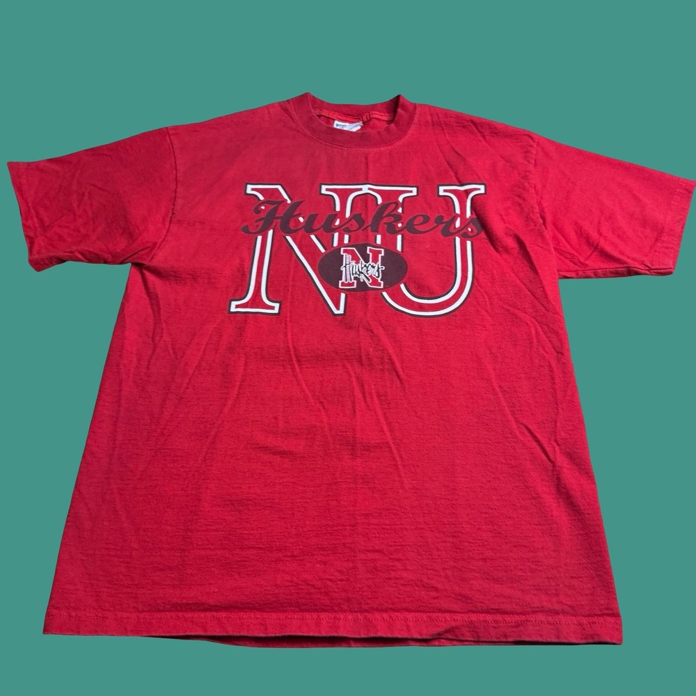 Nebraska Huskers T Shirt Mens Medium Y2K Football NCAA University Graphic